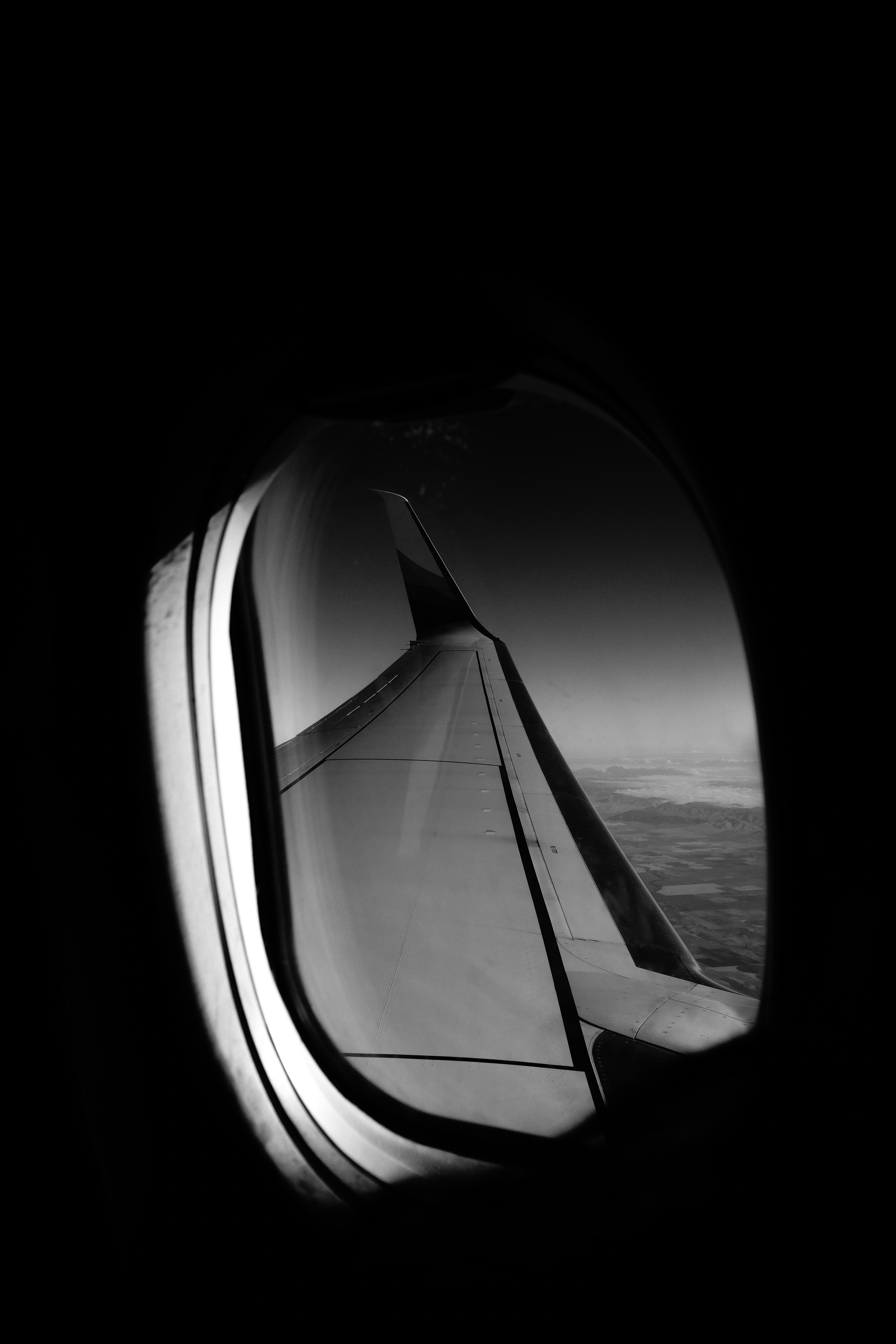 airplane window view of clouds